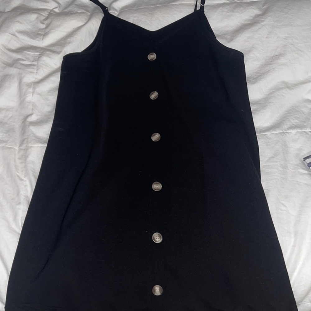 Black dress with buttons up the front!